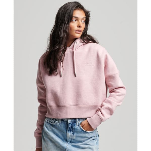 Superdry Luvtröja Vintage Logo Crop Rosa XL Kvinna