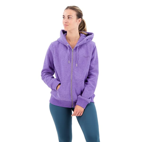 Superdry Sweatshirt Med Full Dragkedja Essential Logo Lila XS Kvinna