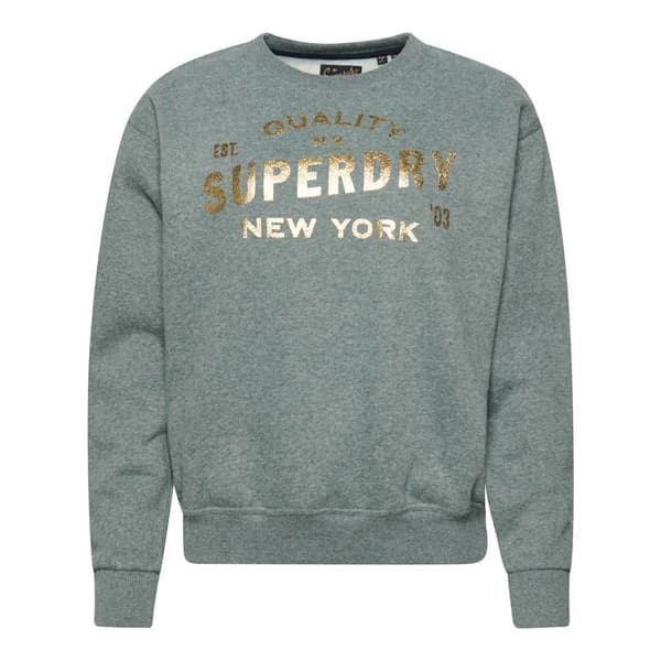 Superdry Tröja Luxe Metallic Logo Grå XS Kvinna