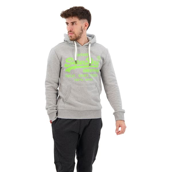 Superdry Luvtröja Neon Vintage Logo Grå S Man