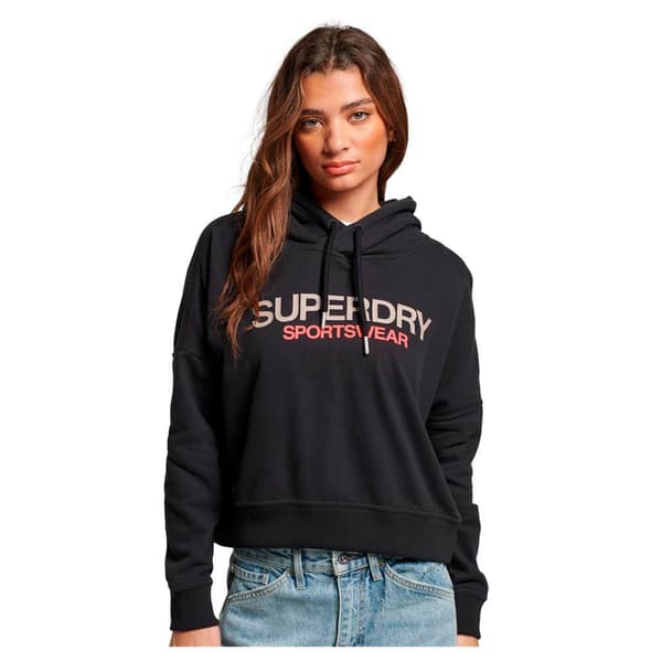 Superdry Luvtröja Sportswear Logo Boxy Svart XS Kvinna