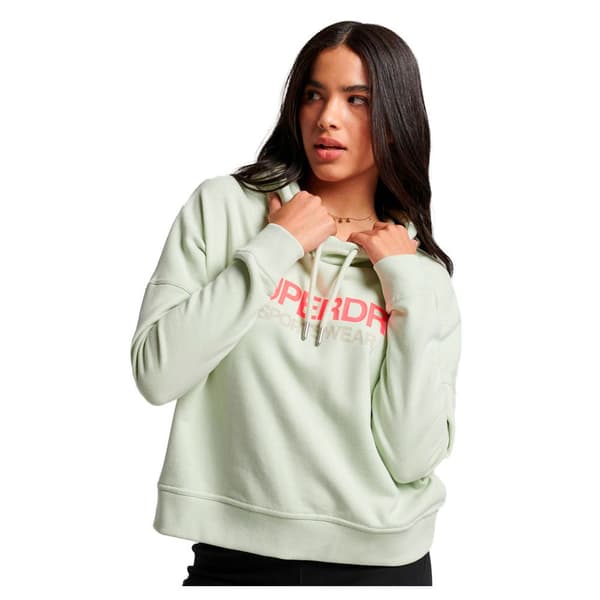 Superdry Hættetrøje Sportswear Logo Boxy Beige M Kvinde
