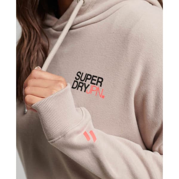 Superdry Luvtröja Sportswear Logo Boxy Beige S Kvinna