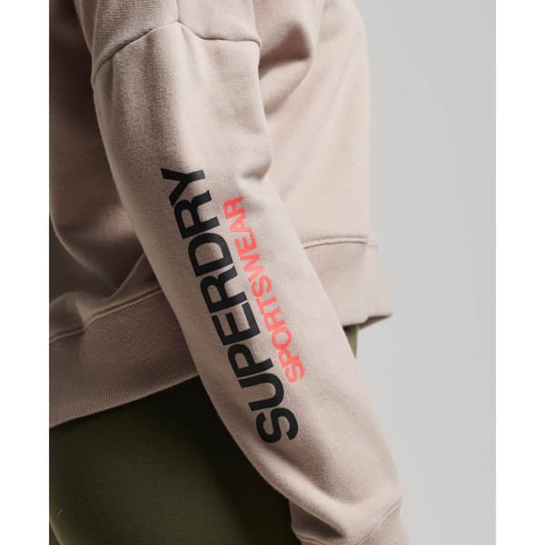Superdry Luvtröja Sportswear Logo Boxy Beige S Kvinna