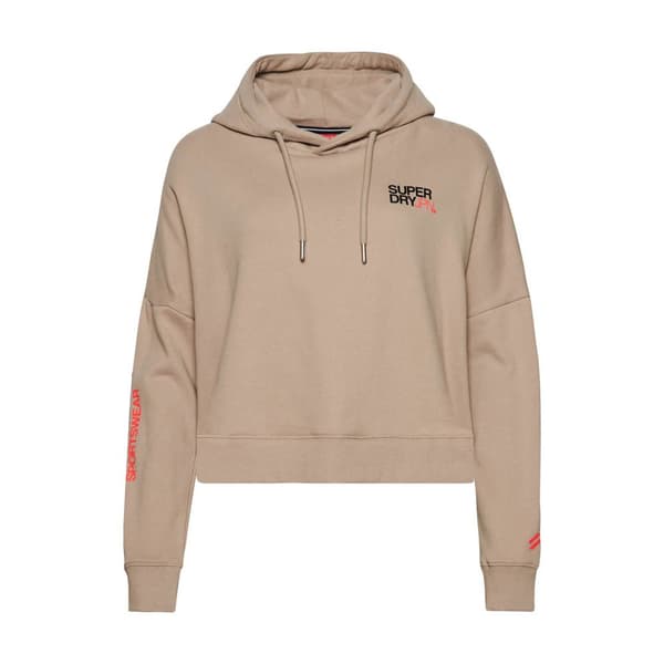 Superdry Luvtröja Sportswear Logo Boxy Beige S Kvinna