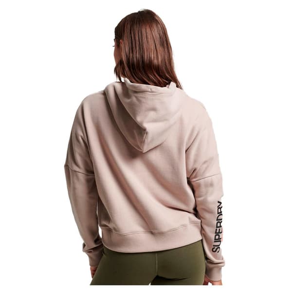 Superdry Luvtröja Sportswear Logo Boxy Beige S Kvinna