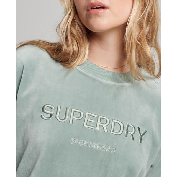 Superdry Tröja Velour Graphic Boxy Grönt S Kvinna