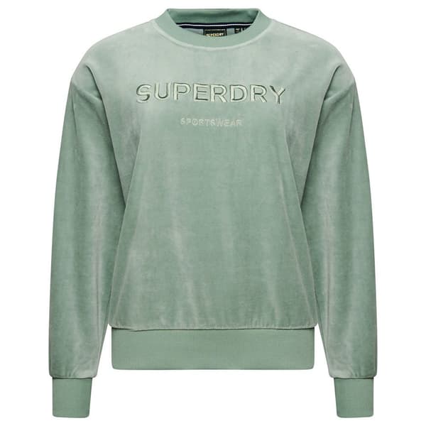 Superdry Tröja Velour Graphic Boxy Grönt S Kvinna