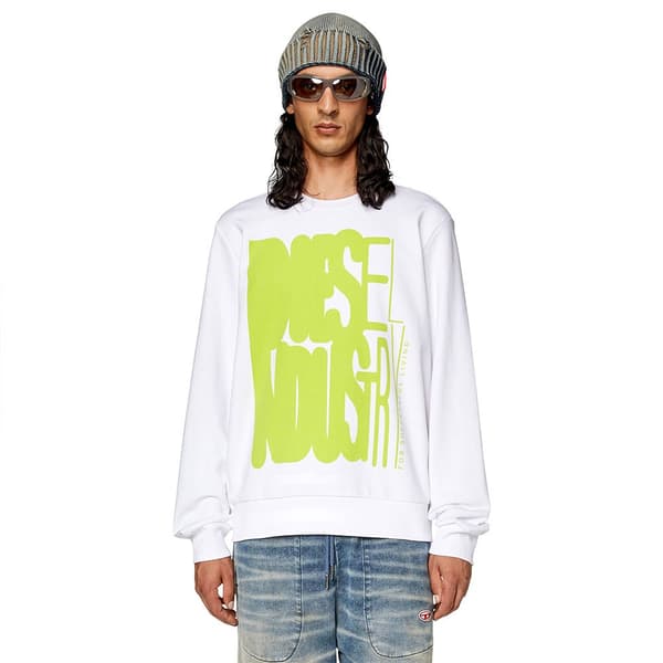 Diesel Sweatshirt Ginn K37 Hvid L Mand