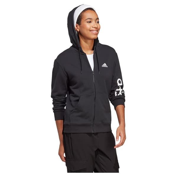 Adidas Sweatshirt Med Full Dragkedja Lin Ft Svart XS / Regular Kvinna
