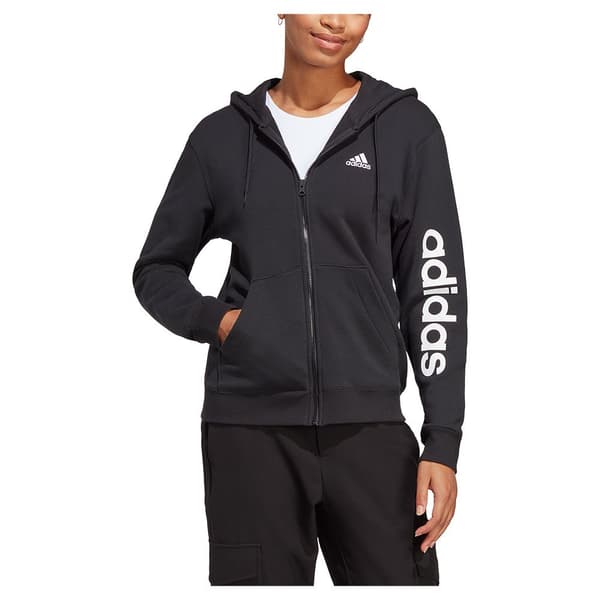 Adidas Sweatshirt Med Full Dragkedja Lin Ft Svart XS / Regular Kvinna