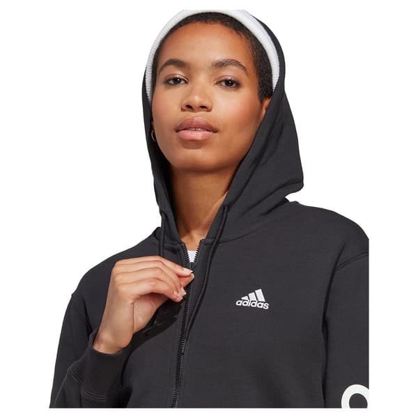 Adidas Sweatshirt Med Full Dragkedja Lin Ft Svart XS / Regular Kvinna