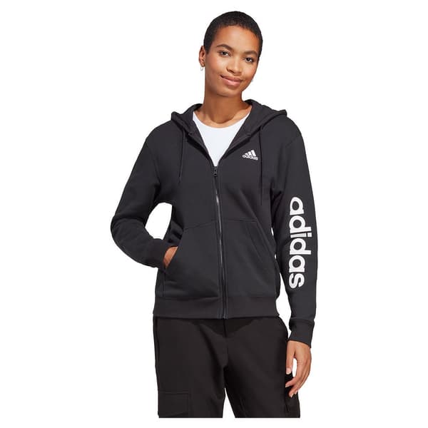 Adidas Sweatshirt Med Full Dragkedja Lin Ft Svart XS / Regular Kvinna