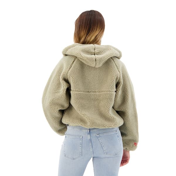 Superdry Sweatshirt Med Full Dragkedja Borg Boxy Brun L Kvinna