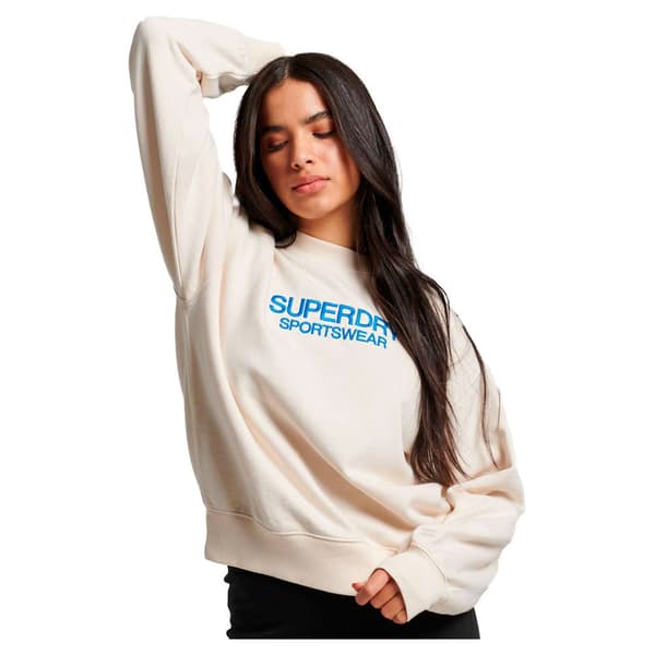 Superdry Huppari Embroidered Loose Beige S Nainen