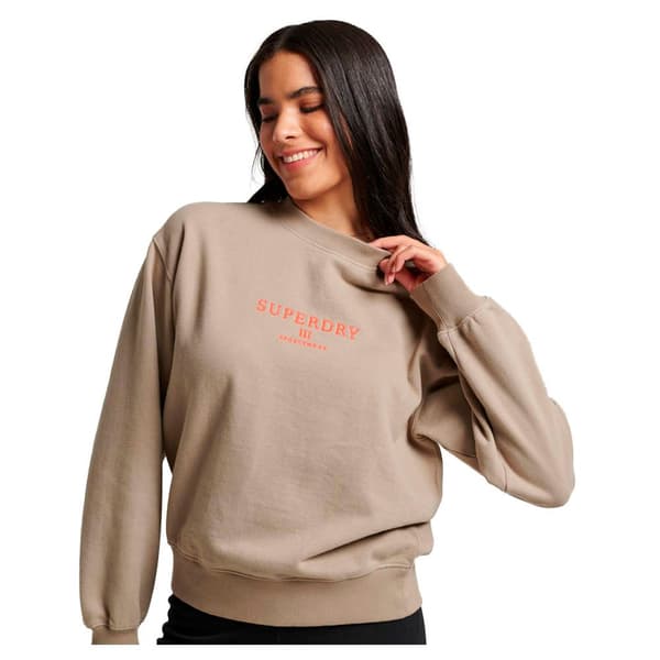 Superdry Tröja Embroidered Loose Beige S Kvinna