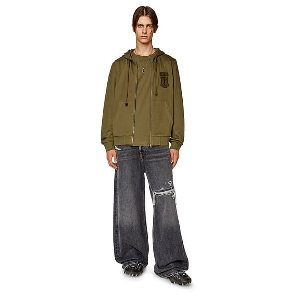 Diesel Sweatshirt Med Full Dragkedja Ginn K10 Grönt M Man