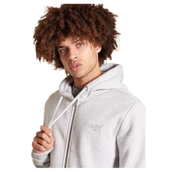 Superdry Ziphood Vintage Logo Embroidered Harmaa S Mies