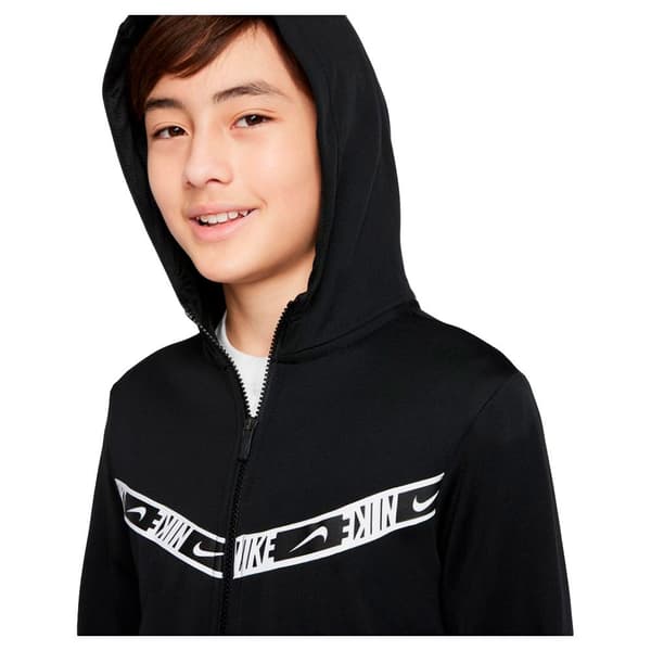Nike Sweatshirt Med Full Dragkedja Sportswear Repeat Pk Svart 10-12 Years Pojke
