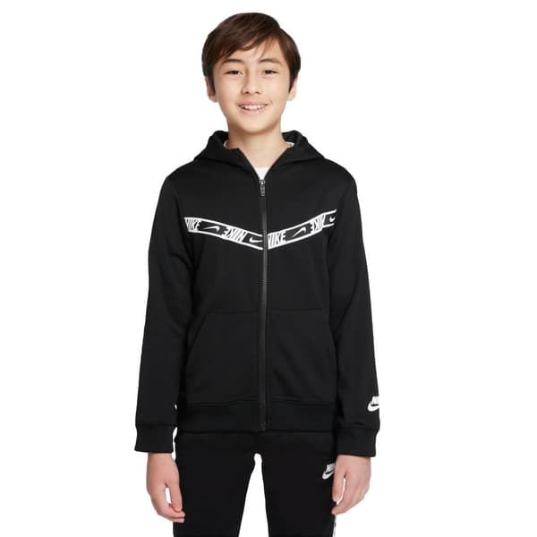 Nike Sweatshirt Med Fuld Lynlås Sportswear Repeat Pk Sort 10-12 Years Dreng