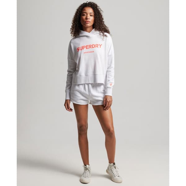 Superdry Luvtröja Code Core Sport Crop Box Vit 2XS Kvinna