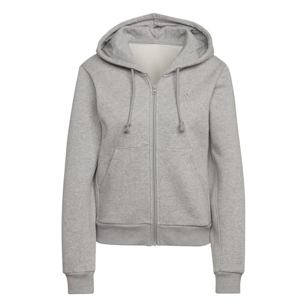 Adidas Sweatshirt Med Full Dragkedja All Sznt Grå L / Regular Kvinna