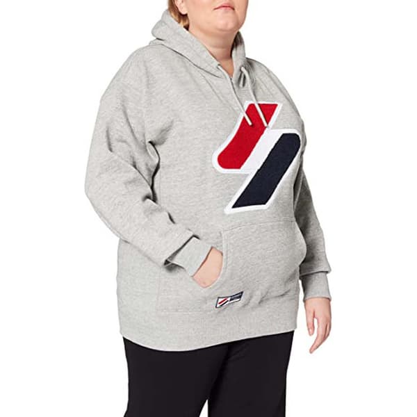 Superdry Luvtröja Code Logo Che Os Grå M-L Kvinna