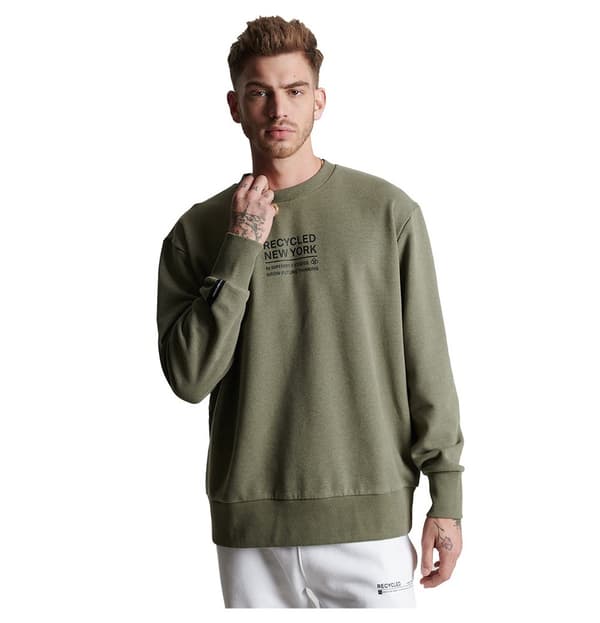 Superdry Tröja Studios Rcycl City Grönt M-L Man