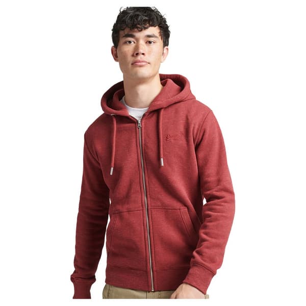 Superdry Sweatshirt Med Full Dragkedja Vintage Logo Emb Hood Röd XS Man