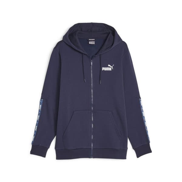 Puma Sweatshirt Med Fuld Lynlås Ess Tape Camo Blå S Mand