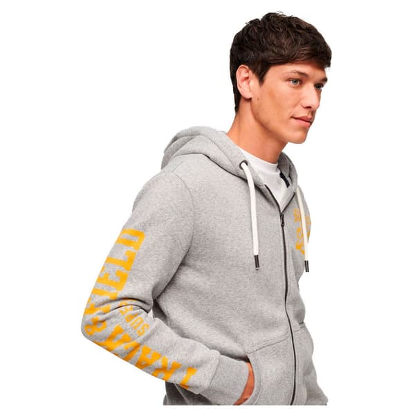 Superdry Sweatshirt Med Fuld Lynlås Athletic Coll Graphic Grå 2XL Mand