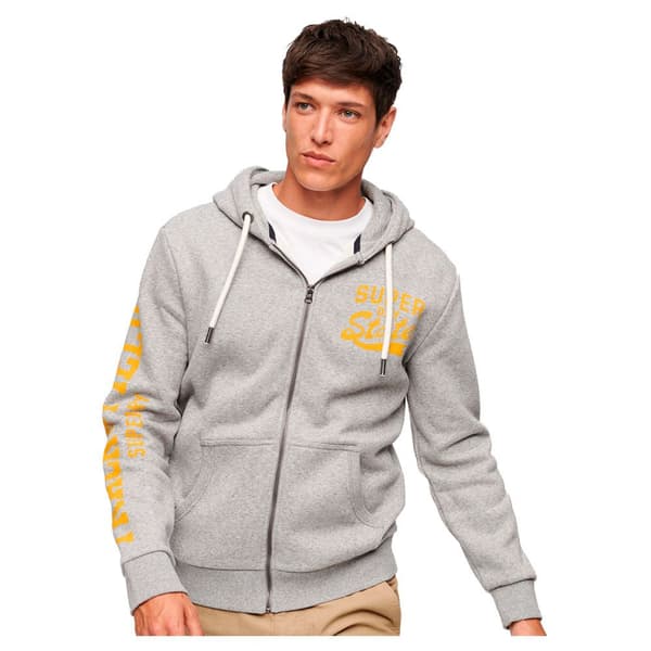 Superdry Sweatshirt Med Fuld Lynlås Athletic Coll Graphic Grå 2XL Mand