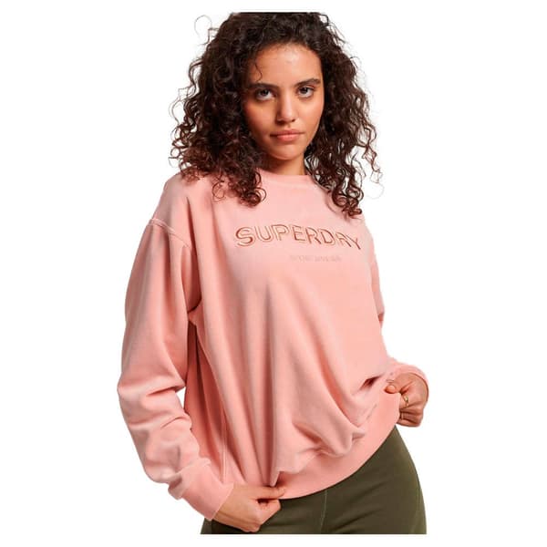 Superdry Tröja Velour Graphic Boxy Orange S Kvinna