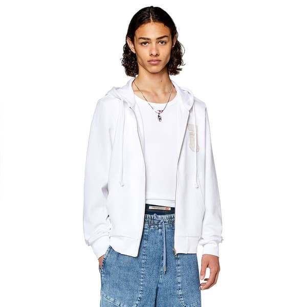Diesel Sweatshirt Med Full Dragkedja Ginn K10 Vit 2XL Man