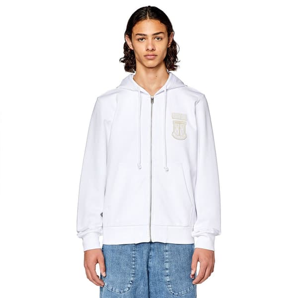 Diesel Sweatshirt Med Fuld Lynlås Ginn K10 Hvid 2XL Mand