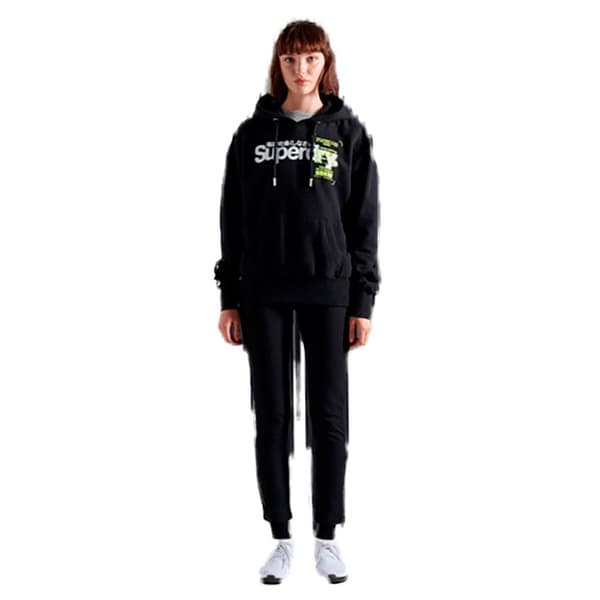 Superdry Luvtröja Super 5 Deconstruct Svart M Kvinna