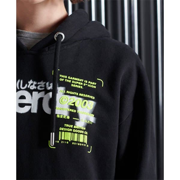 Superdry Luvtröja Super 5 Deconstruct Svart M Kvinna