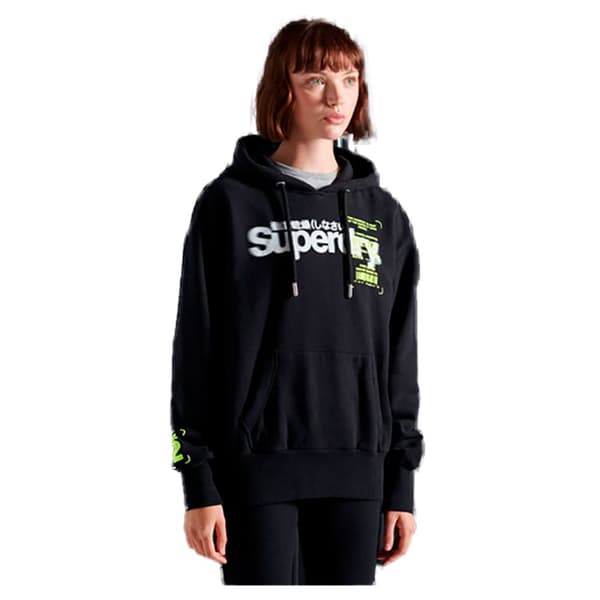 Superdry Luvtröja Super 5 Deconstruct Svart M Kvinna