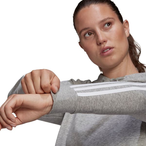Adidas Raidallinen Leikattu Huppari Essentials 3 Harmaa XL Nainen