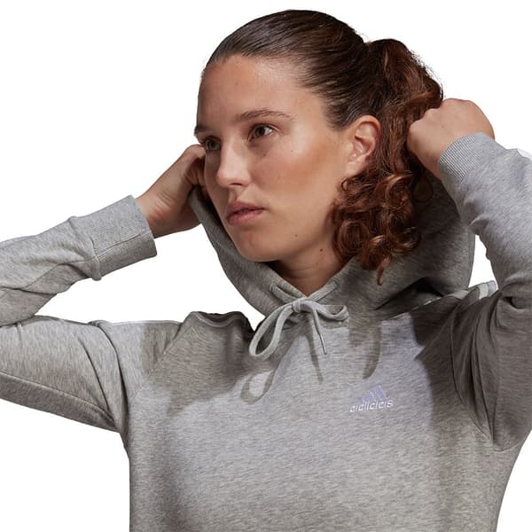 Adidas Raidallinen Leikattu Huppari Essentials 3 Harmaa XL Nainen