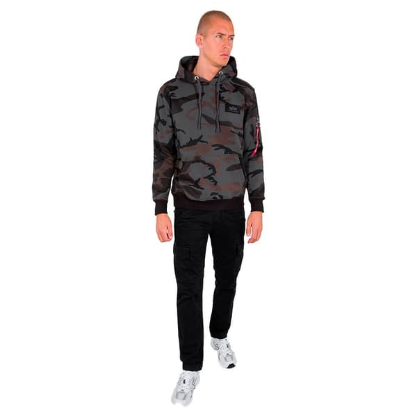 Alpha Industries Back Print Camo Huvtröja Grå XS Man