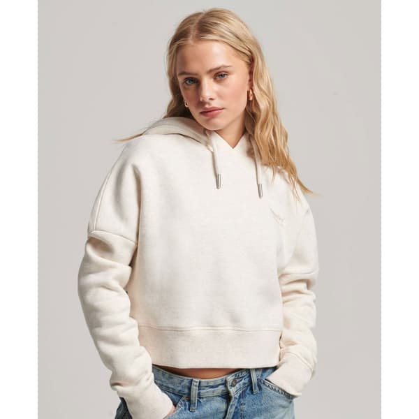 Superdry Luvtröja Vintage Logo Crop Beige XL Kvinna
