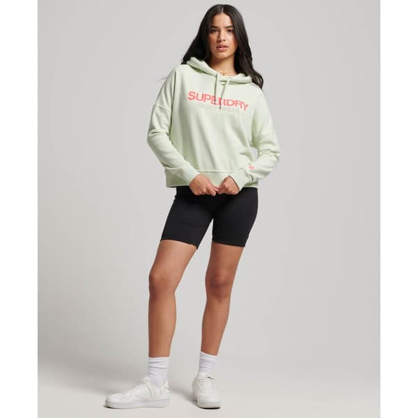 Superdry Luvtröja Sportswear Logo Boxy Beige 2XS Kvinna