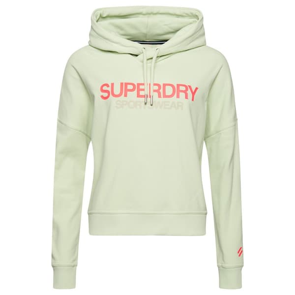 Superdry Luvtröja Sportswear Logo Boxy Beige 2XS Kvinna
