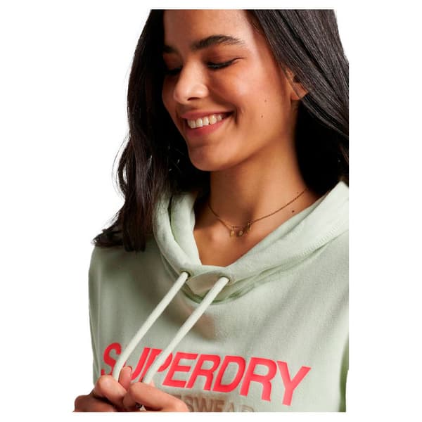 Superdry Luvtröja Sportswear Logo Boxy Beige 2XS Kvinna