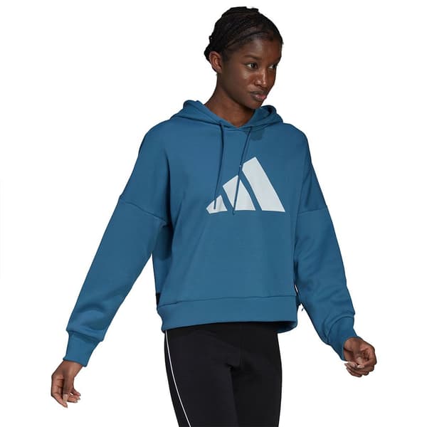 Adidas Hættetrøje Future Icons 3 Bars Blå M Kvinde