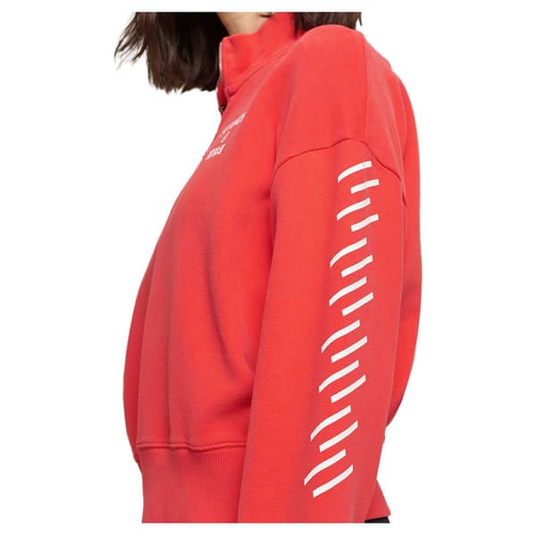 Superdry Halv Lynlå Sweatshirt Code Core Sport Rød XL Kvinde