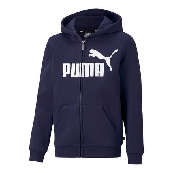 Puma Sweatshirt Med Fuld Lynlås Essential Blå 110 cm Dreng