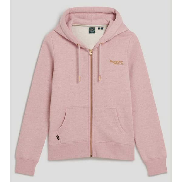 Superdry Sweatshirt Med Full Dragkedja Essential Logo Rosa 2XS Kvinna