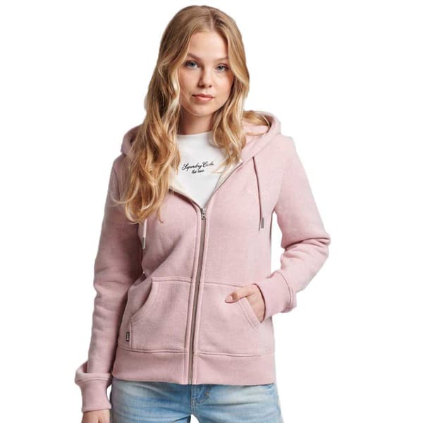 Superdry Sweatshirt Med Full Dragkedja Essential Logo Rosa 2XS Kvinna